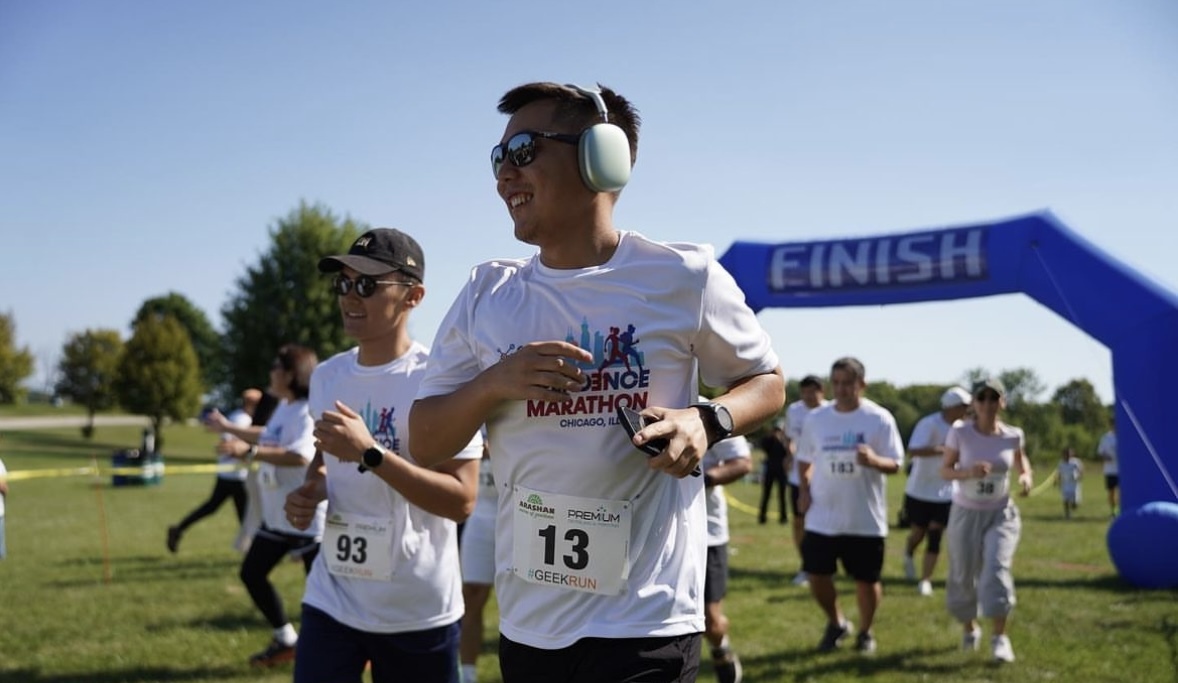 Race car speeding on a track